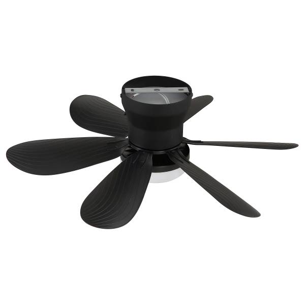 Deckenventilator Delores Acryglas / Eisen - 1-flammig - Schwarz