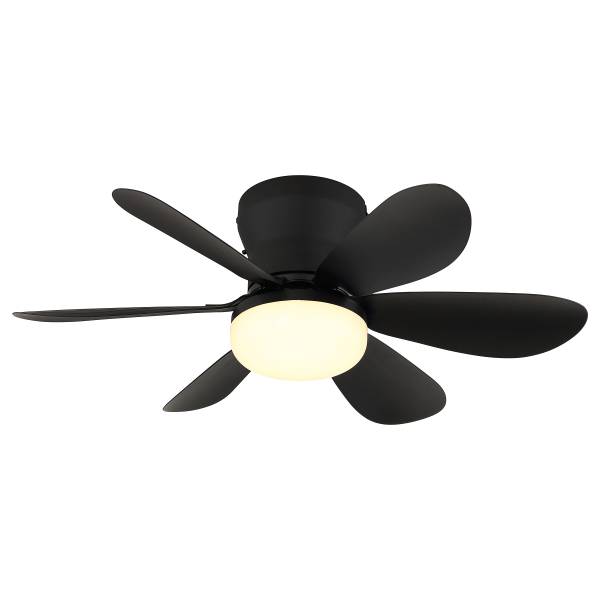 Deckenventilator Delores Acryglas / Eisen - 1-flammig - Schwarz