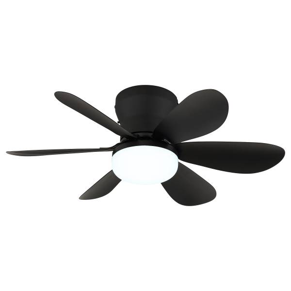 Deckenventilator Delores Acryglas / Eisen - 1-flammig - Schwarz
