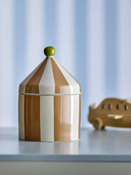 Gefäß mit Deckel Cimmi Steinzeug - Natur - Beige
