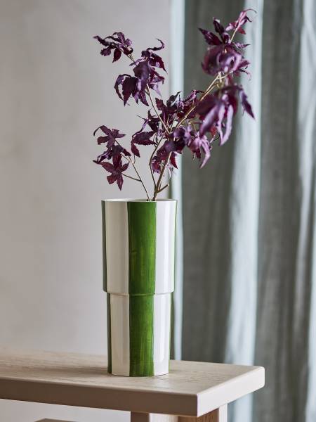 Vase Floki Steinzeug - Grün - Grün