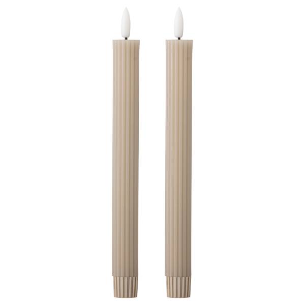 LED Kerze Ponza 2er-Set Paraffin / Polystyrol - Natur - Beige