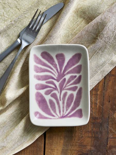 Teller Fauni Mauve Steinzeug - Mehrfarbig
