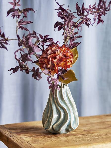 Vase Dilara Steinzeug - Blau
