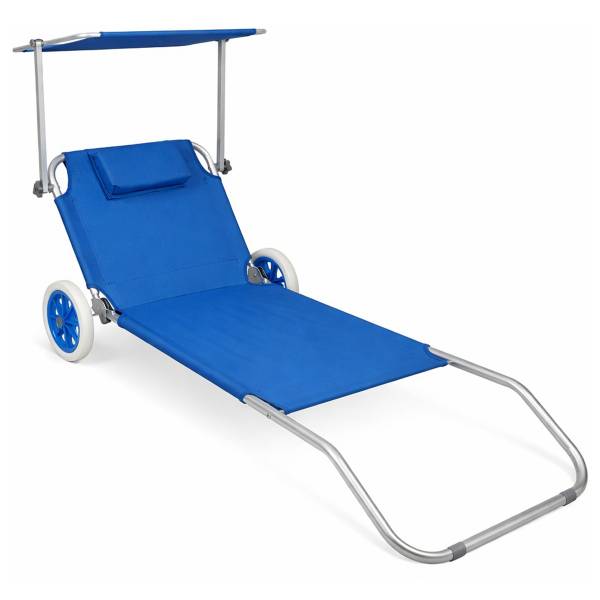 Rollbare Sonnenliege Valda Blau / Silber