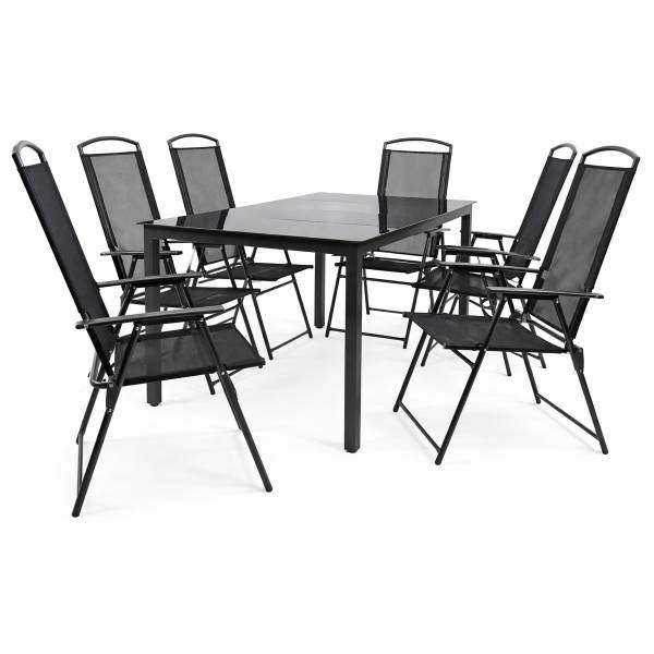Sitzgruppe Driaa Schwarz - Breite: 189 cm - 7-teilig
