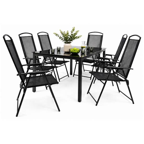 Sitzgruppe Driaa Schwarz - Breite: 189 cm - 7-teilig