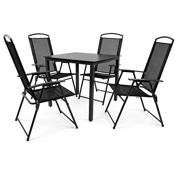 Sitzgruppe Driaa Schwarz - Breite: 80 cm - 5-teilig