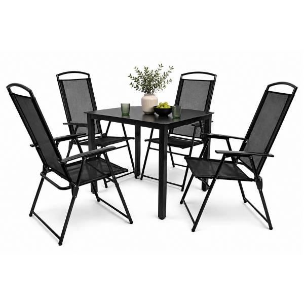 Sitzgruppe Driaa Schwarz - Breite: 80 cm - 5-teilig