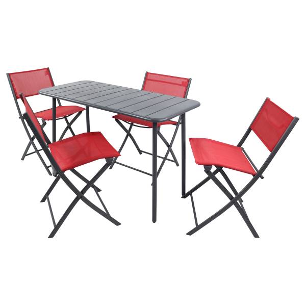 Sitzgruppe Sumila Rot - Breite: 110 cm - 5-teilig