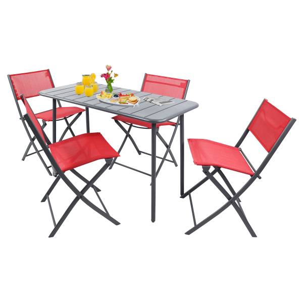 Sitzgruppe Sumila Rot - Breite: 110 cm - 5-teilig
