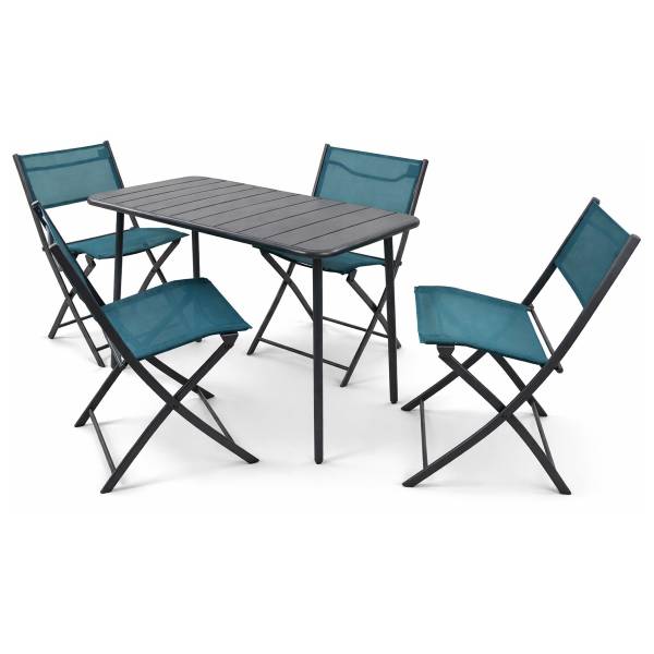 Sitzgruppe Sumila Blau - Breite: 110 cm - 5-teilig
