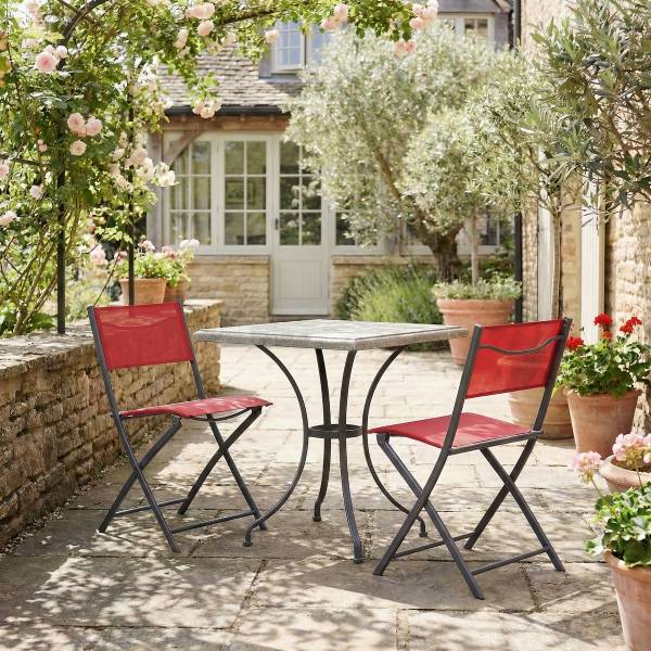 Gartenstuhl Sumila Rot - 2er Set