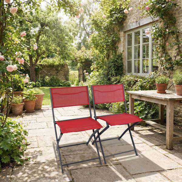Gartenstuhl Sumila Rot - 2er Set