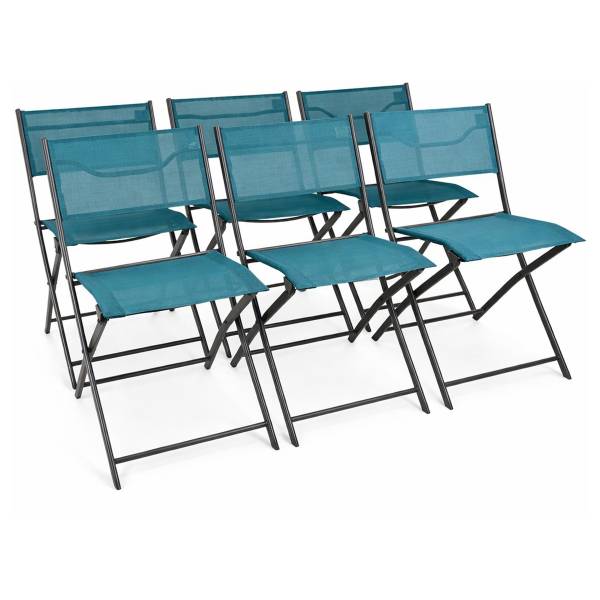 Gartenstuhl Sumila Blau - 6er Set
