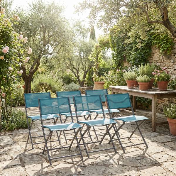Gartenstuhl Sumila Blau - 6er Set