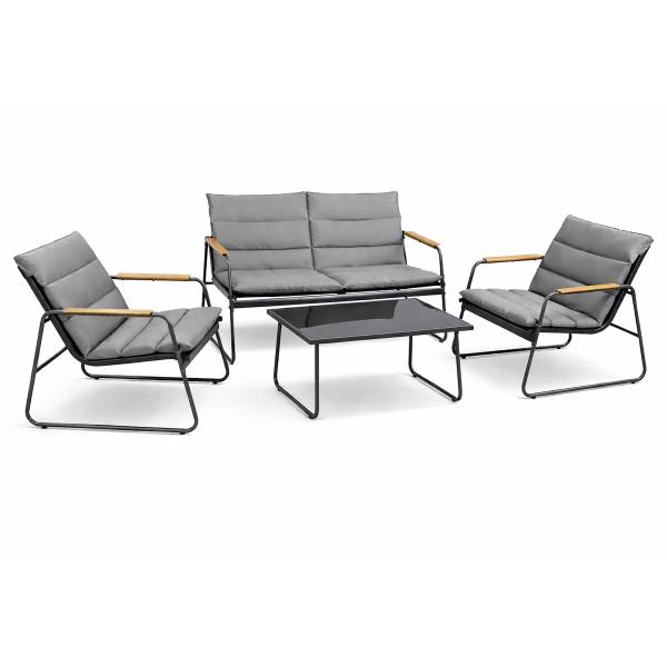 Loungeset Lexila 4-teilig inkl. Kissen Grau