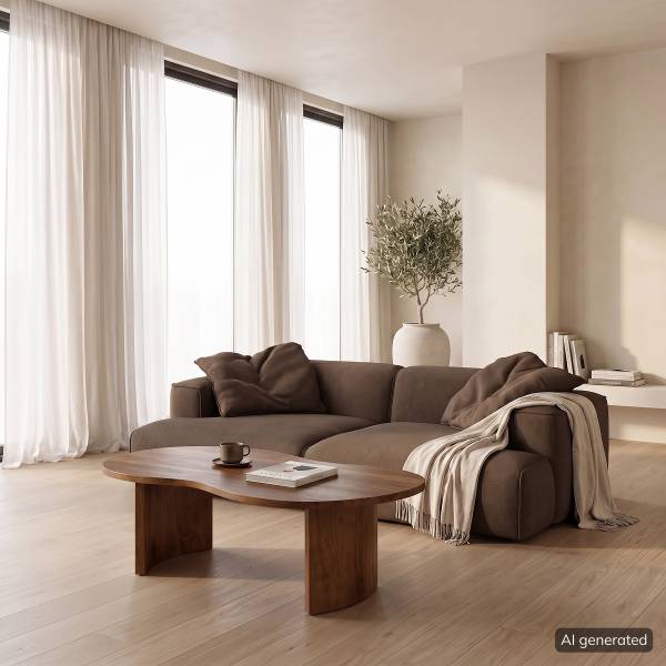 Massiver Couchtisch FUONI Akazie Dunkel