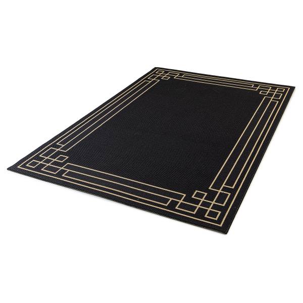 Kurzflorteppich Rondane Polypropylene - Schwarz / Gold - 120 x 170 cm