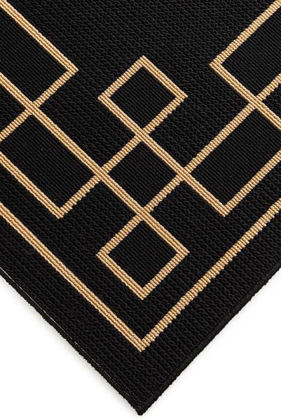 Kurzflorteppich Rondane Polypropylene - Schwarz / Gold - 120 x 170 cm
