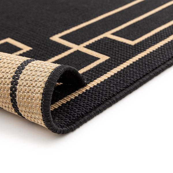 Kurzflorteppich Rondane Polypropylene - Schwarz / Gold - 120 x 170 cm