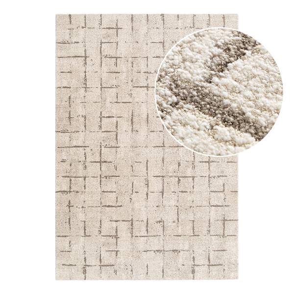 Hochflorteppich Kallio Polypropylene / Polyester - Beige - 120 x 170 cm