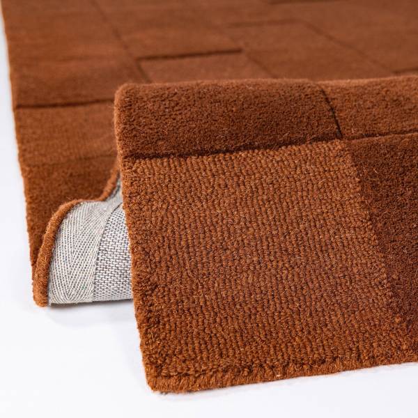 Wollteppich Checkerboard Wolle - Terracotta - 200 x 290 cm