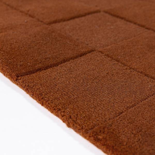 Wollteppich Checkerboard Wolle - Terracotta - 200 x 290 cm