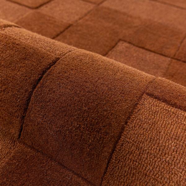 Wollteppich Checkerboard Wolle - Terracotta - 200 x 290 cm