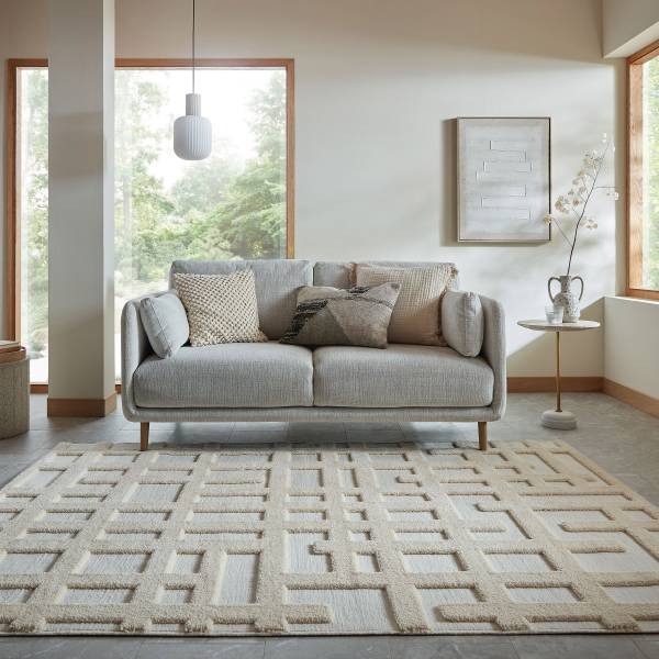Hochflorteppich Elevado Polyester - Creme - 200 x 300 cm