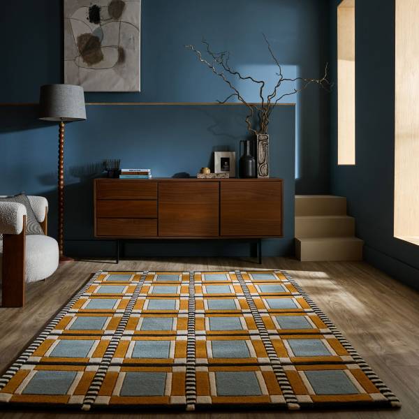 Wollteppich Quadro Typ A Wolle - Mehrfarbig - 140 x 200 cm