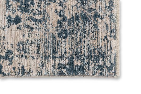 Kurzflorteppich Venosa D252 Polyeste / Viskose - Creme / Blau - 80 x 150 cm