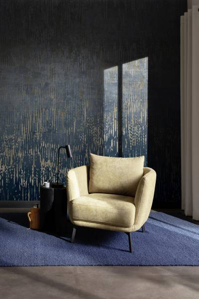 Kurzflorteppich Junika D250 Wolle / Polyester - Dunkelblau - 140 x 200 cm
