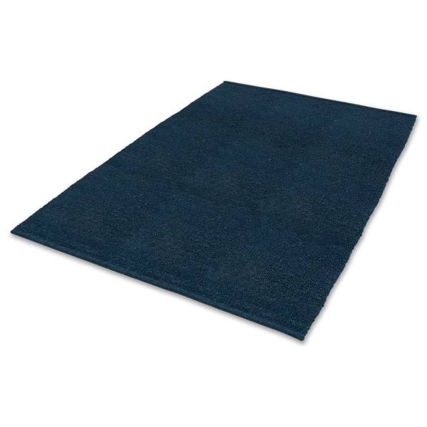 Kurzflorteppich Junika D250 Wolle / Polyester - Dunkelblau - 140 x 200 cm