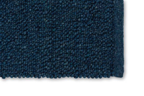 Kurzflorteppich Junika D250 Wolle / Polyester - Dunkelblau - 140 x 200 cm
