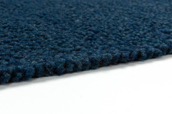 Kurzflorteppich Junika D250 Wolle / Polyester - Dunkelblau - 140 x 200 cm
