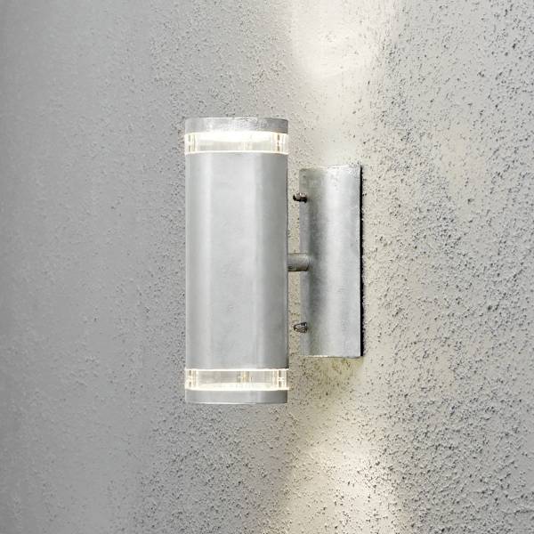 Außenwandleuchte Modena Streifen 1 Aluminium - Silber - 2-flammig