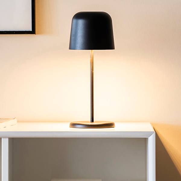 LED-Tischleuchte Biot Aluminium - Schwarz - 1-flammig