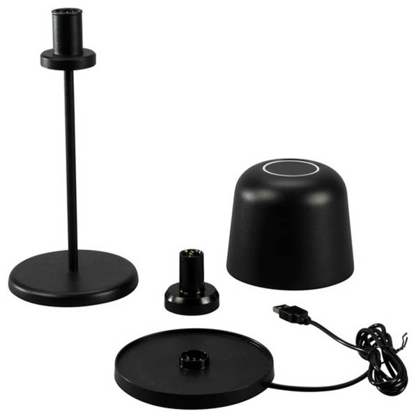 LED-Tischleuchte Biot Aluminium - Schwarz - 1-flammig