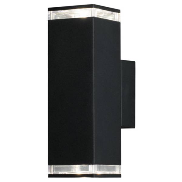 Außenwandleuchte Pollux Aluminium - Schwarz - 2-flammig
