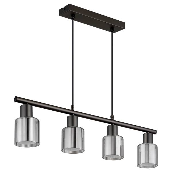 Pendelleuchte Villegas Opalglas / Eisen - 4-flammig