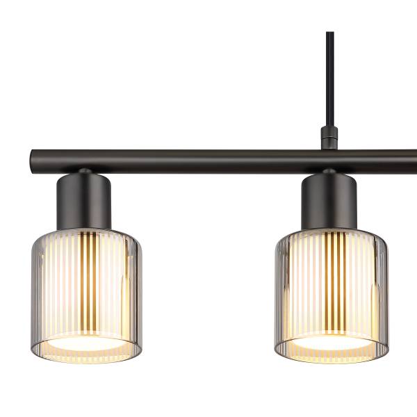 Pendelleuchte Villegas Opalglas / Eisen - 4-flammig