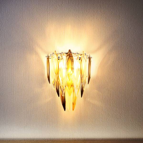 Wandleuchte Elinor Kristallglas / Eisen - 3-flammig