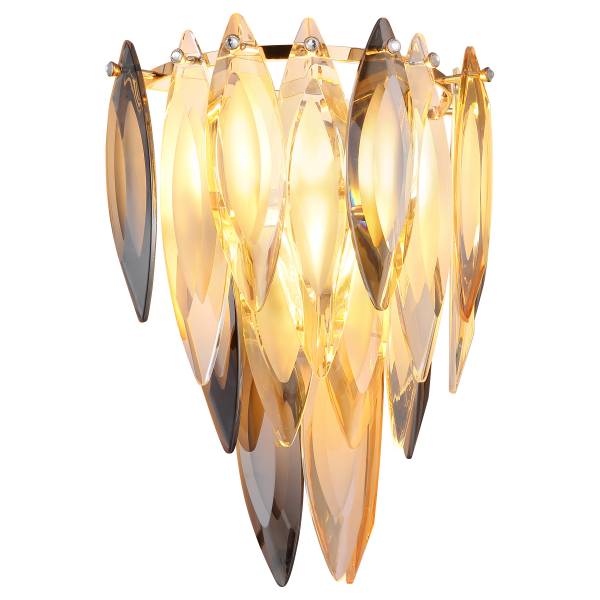 Wandleuchte Elinor Kristallglas / Eisen - 3-flammig