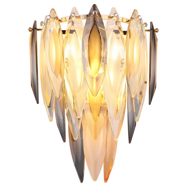 Wandleuchte Elinor Kristallglas / Eisen - 3-flammig