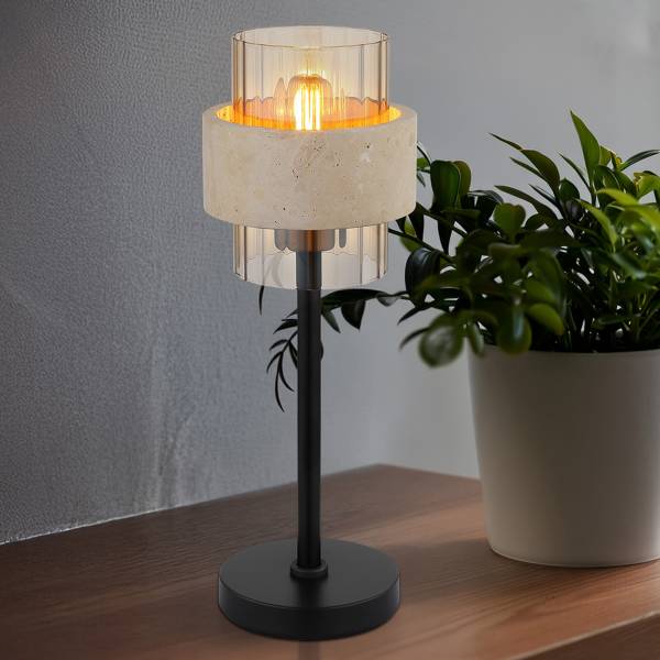 Tischleuchte Daren Farbglas / Eisen - 1-flammig