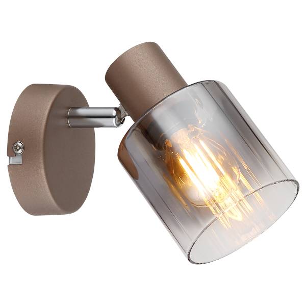 Wandleuchte Walton Rauchglas / Eisen - 1-flammig