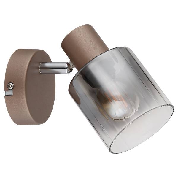 Wandleuchte Walton Rauchglas / Eisen - 1-flammig