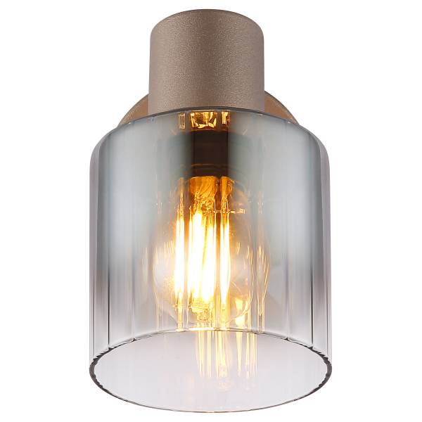 Wandleuchte Walton Rauchglas / Eisen - 1-flammig