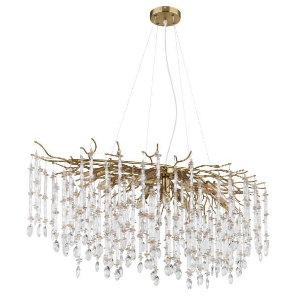 Suspension Gloria Type C Verre cristallin / Acier - 12-flammes